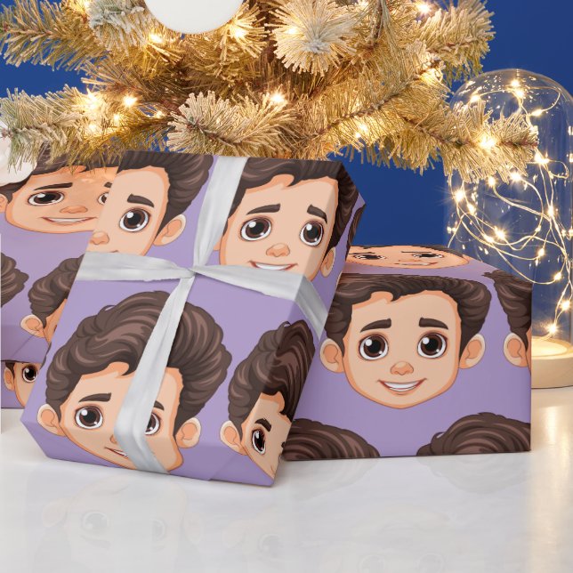 Papier Cadeau Custom Face Personalized Birthday Wedding (Vacances)