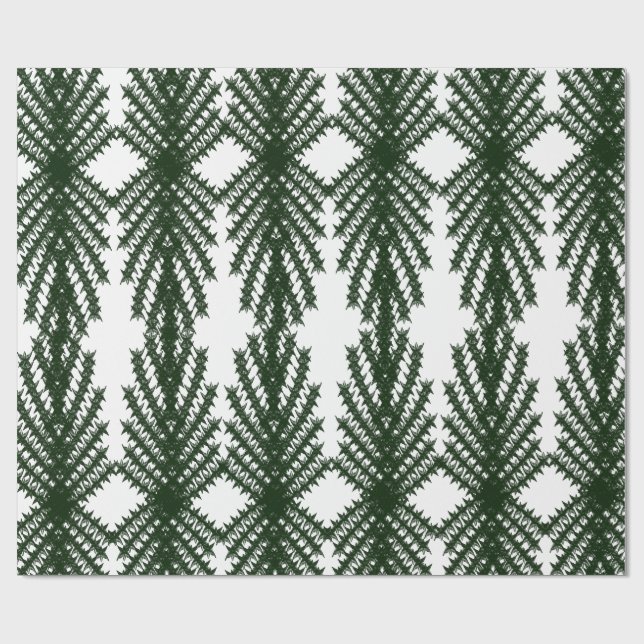Papier Cadeau Custom Forest Green Pine Tree Abstract Pattern (Plat)