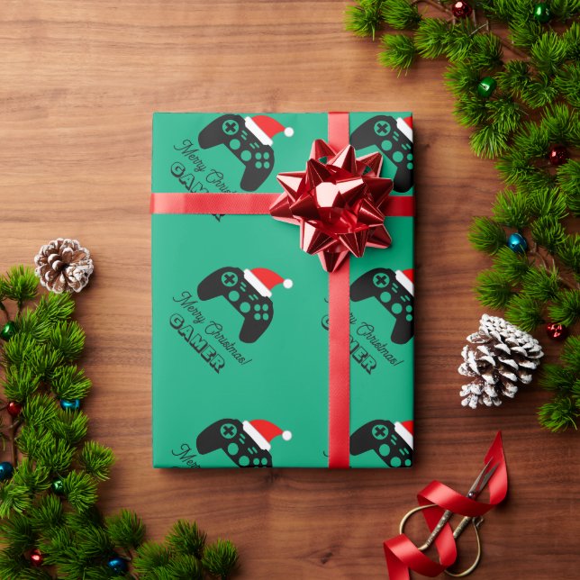 Papier Cadeau Custom gaming controller Christmas wrapping paper (Cadeau de vacances)