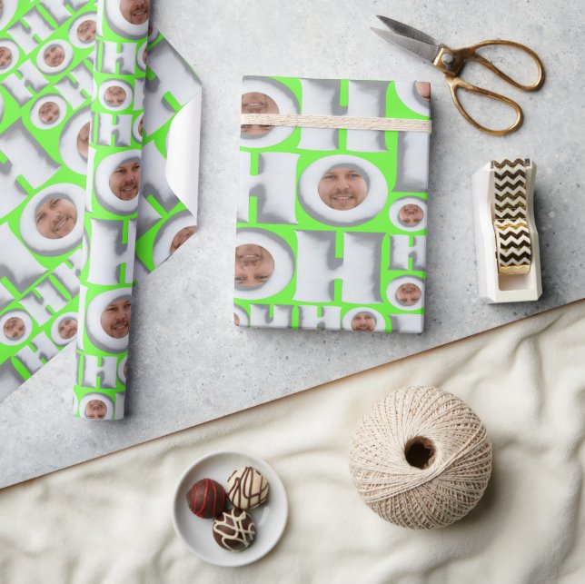 Papier Cadeau Custom Photo HO HO HO Wrapping Paper – Funny Xmas (Artisanat)