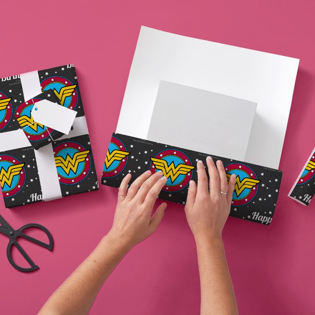 Papier Cadeau Custom Wonder Woman Joyeux anniversaire (Créateur téléchargé)