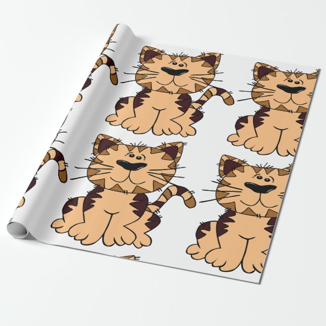 PAPIER CADEAU CUT BEIGE ET CHAT BROWN (Déroulé)