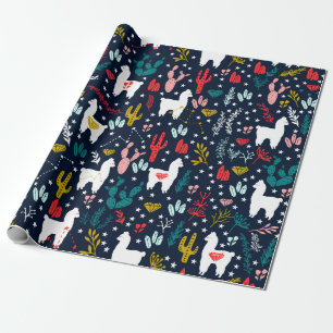 Papier Cadeau Cute Alpaca