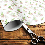 Papier Cadeau Cute Aquarelle Cactus Prickly Pear Motif<br><div class="desc">Un motif adorable que j'ai créé qui présente de mignons petits plantes en poire de poire de poire en pois d'aquarelle en vert et rose sur un arrière - plan blanc. Cet été, le design des cactus du désert est parfait pour de nombreuses occasions. Anniversaire, mariage, baby shower, douche nuptiale,...</div>