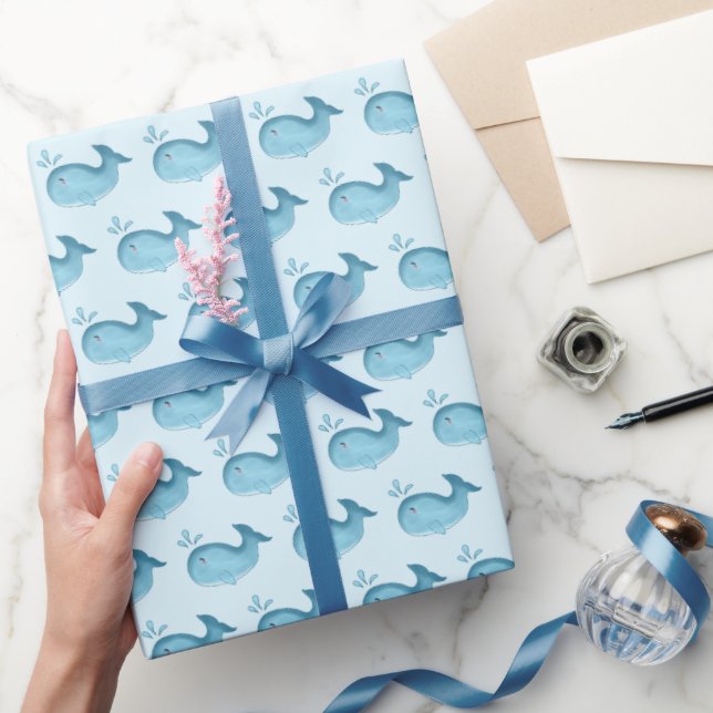 Papier Cadeau Cute Baby Whale Wrapping Paper (Cadeaux)
