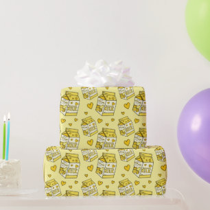 Papier Cadeau Cute banane Lait Jaune