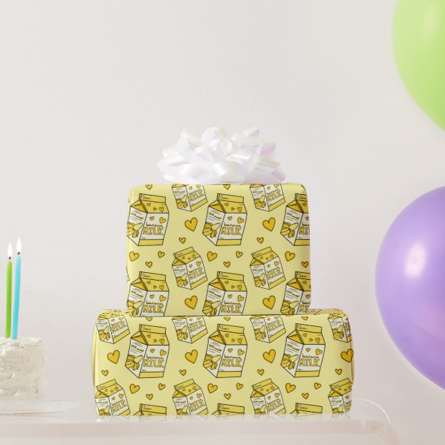 Papier Cadeau Cute banane Lait Jaune (Cadeaux de fête)