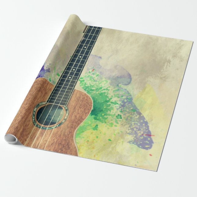 Papier Cadeau Cute Bass Guitare (Déroulé)