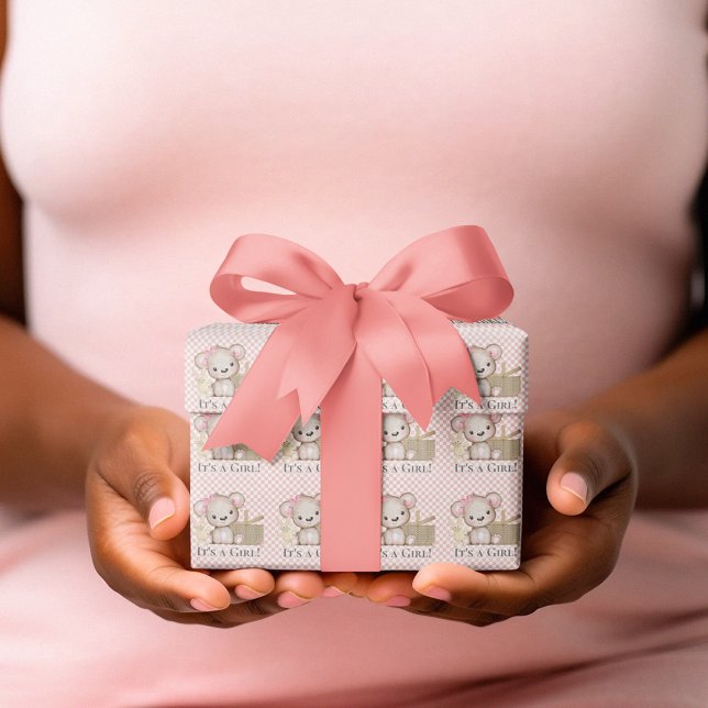 Papier Cadeau Cute Bear C'est un Baby shower bleu pique-nique po (Créateur téléchargé)