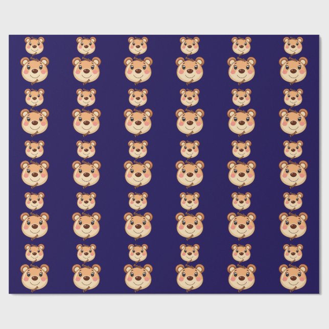 Papier Cadeau Cute Bear Smile (Plat)