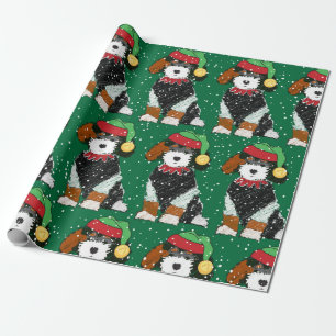Papier Cadeau Cute Bernedoodle Mountain Dog Green