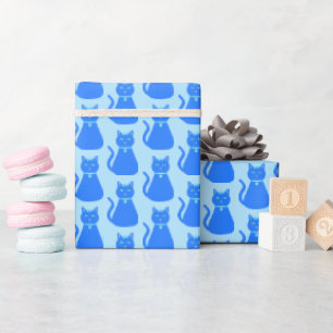 Papier Cadeau Cute Blue Baby Boy Chat Motif