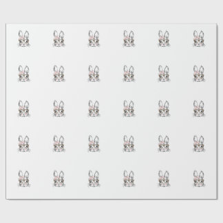 Papier Cadeau Cute Bunny Face Shirt Leopard Print Glasses EASTER