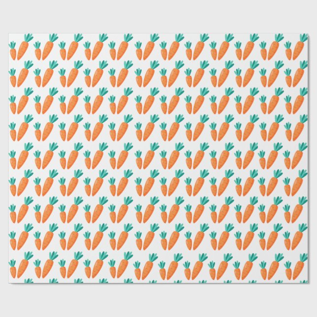 Papier Cadeau Cute Carrot Pattern Wrapping Paper (Plat)