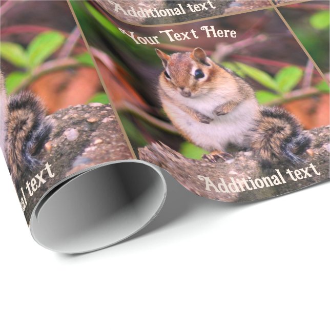 Papier Cadeau Cute Chipmunk Animal Nature Personnalisée (Coin rond)