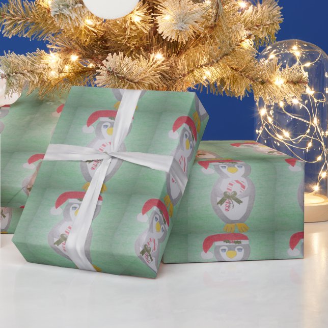 Papier Cadeau Cute Christmas Penguin (Vacances)