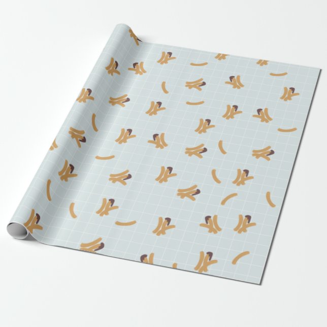 Papier Cadeau Cute Churros Wrapping Paper (Déroulé)