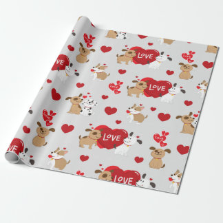 Papier Cadeau Cute Couple Chipies Aimer Motif