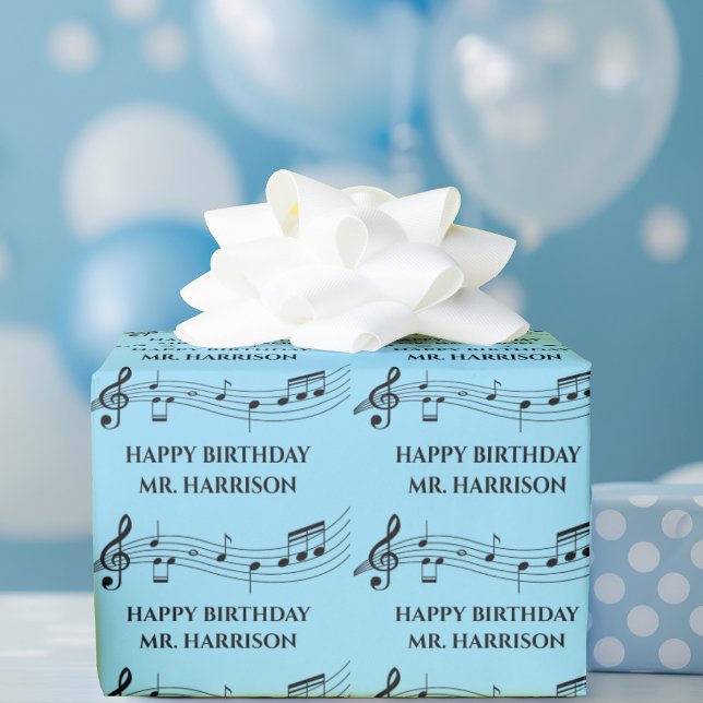 Papier Cadeau Cute Custom Music Enseignant Notes musicales Anniv (Créateur téléchargé)