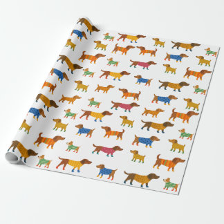 Papier Cadeau Cute Dogs in Sweaters Wrapping Paper