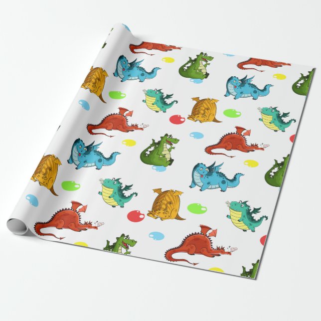 Papier Cadeau Cute dragons (Déroulé)