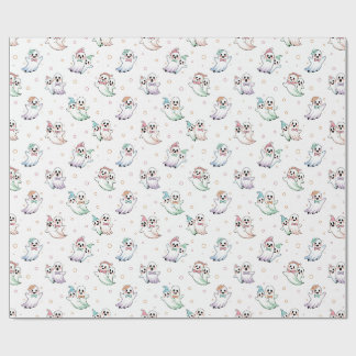 Papier Cadeau Cute Ghosts Bow Tie Chapeaux Halloween