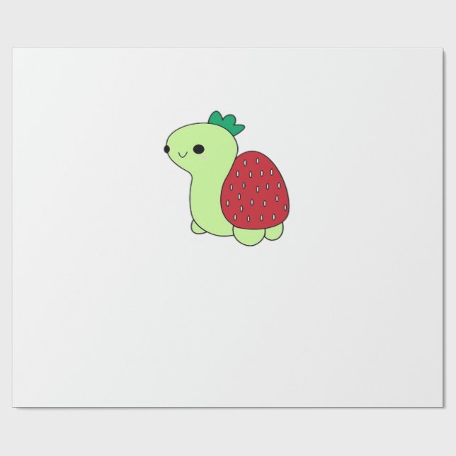 Papier Cadeau Cute green blushing strawberry turtle Classic T-Sh (Plat)