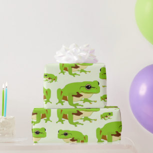 Papier Cadeau Cute Green Tree Frog Motif