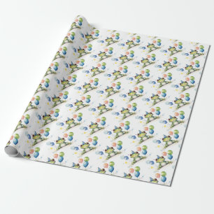 Papier Cadeau Cute grenouille verte Whimsical avec ballons