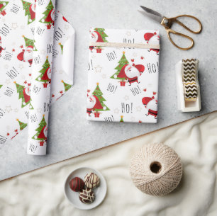 Papier Cadeau Cute Ho Ho Ho Moderne Noël Père Noël