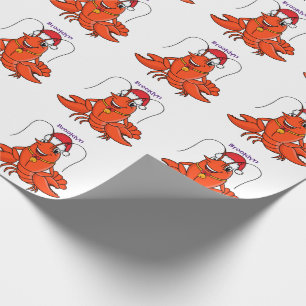 Papier Cadeau Cute joyeux homard portant le dessin du casquette 