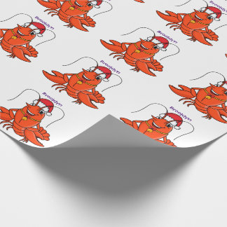 Papier Cadeau Cute joyeux homard portant le dessin du casquette 