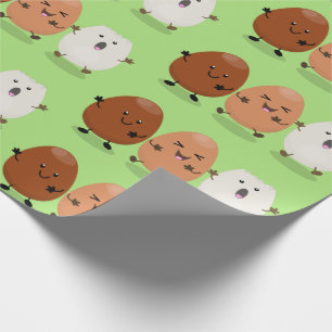 Papier Cadeau Cute kawaii oeufs humoristique dessin animé