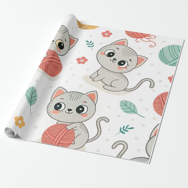Papier Cadeau Cute kittens (Déroulé)