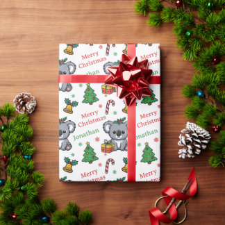 Papier Cadeau Cute Koala Christmas Tree Holidays