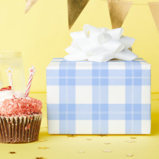 Papier Cadeau Cute Light Blue Plaid Simple Classic