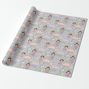 Papier Cadeau Cute Little Princess Pink Motif sans couture