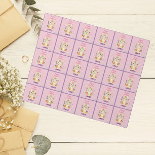 Papier Cadeau Cute Llama Animal Anniversaire Fête Colorée Mexica