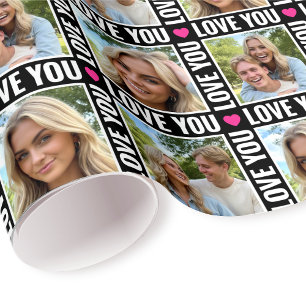 Papier Cadeau Cute Love You 4 Collage de photos Cœur Moderne Noi