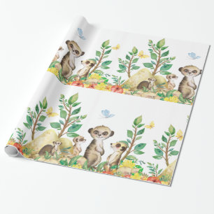 Papier Cadeau Cute Meerkats Amusants Enfants Animaux Enveloppeme