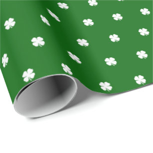 Papier Cadeau Cute Moderne Simple Emerald Green Lucky Clochers