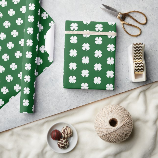 Papier Cadeau Cute Moderne Simple Vert foncé Clair Clair Clair (Artisanat)