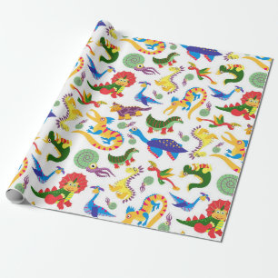 Papier Cadeau Cute Motif Dinosaures