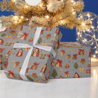 Papier Cadeau cute nativity christmas gift wrap jesus birth them