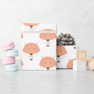 Papier Cadeau Cute Orange White Fox Hot Air Baby shower