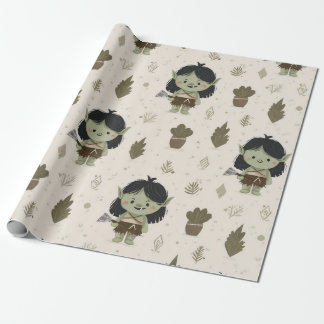 Papier Cadeau Cute Orc Girl Wrapping Paper
