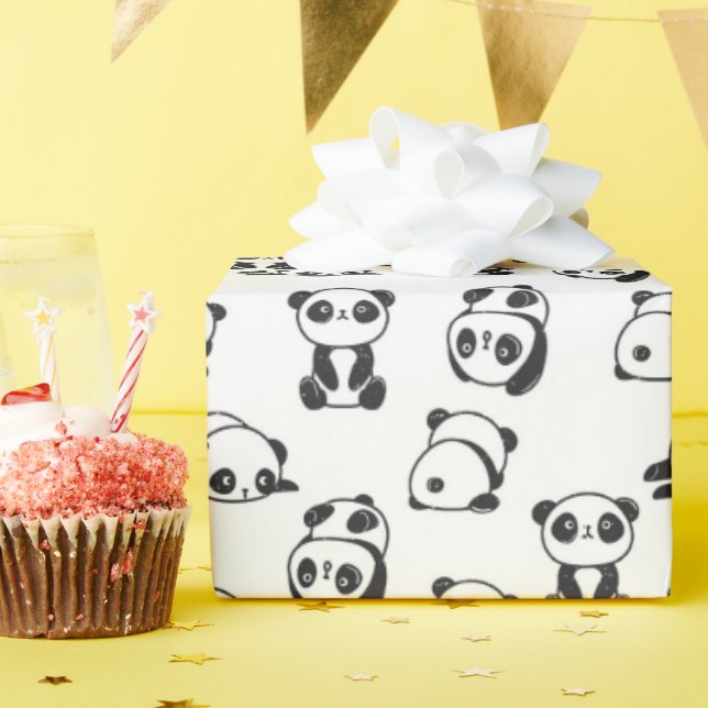 Papier Cadeau Cute Pandas Motif (Fête d'anniversaire)
