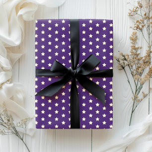 Papier Cadeau Cute Retro Pastel Star Dark Purple