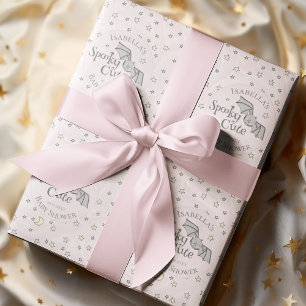 Papier Cadeau Cute rose Éffrayant Cute Octobre Baby shower