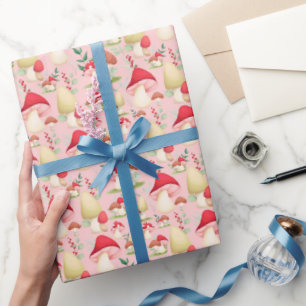 Papier Cadeau Cute Rosé Peint À La Main